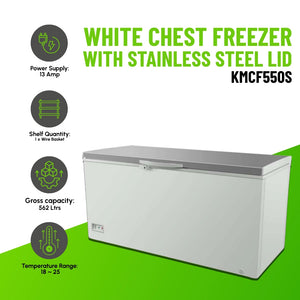 Koolmax KMCF550S Stainless-Steel Lid Chest Freezer