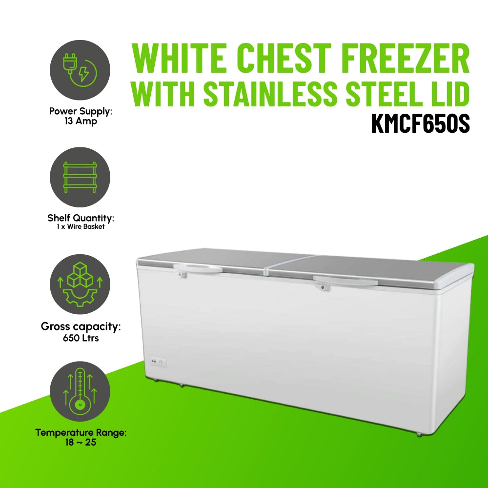 Koolmax KMCF650S Stainless-Steel Lid Chest Freezer