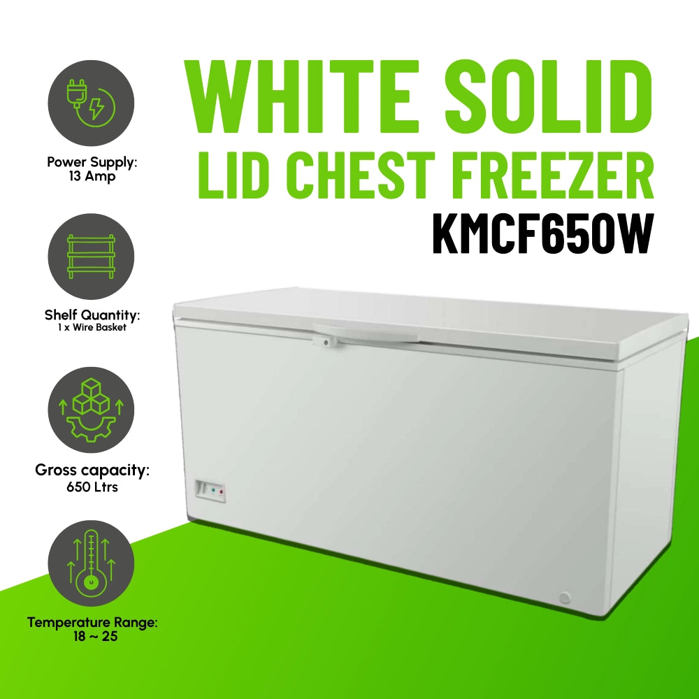 Koolmax KMCF650W White Lid Chest Freezer