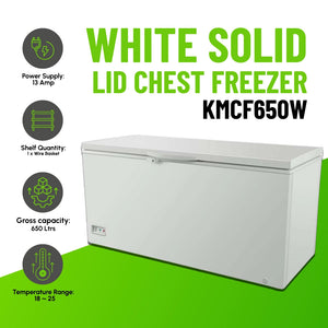 Koolmax KMCF650W White Lid Chest Freezer