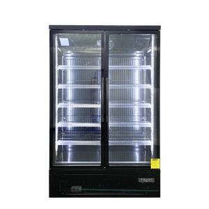 Koolmax KMF1300 Double Door Black Upright Display Freezer