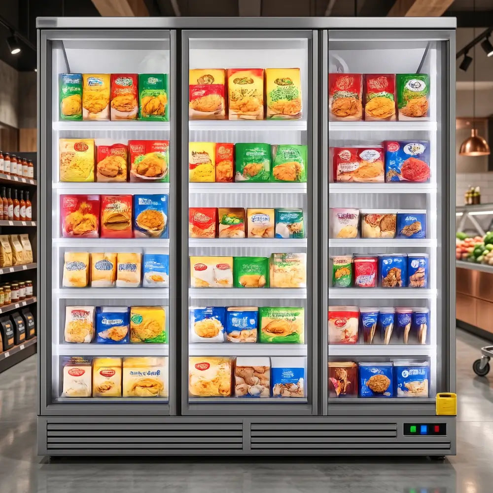 Koolmax KMF2000 Triple Door Grey Upright Display Freezer
