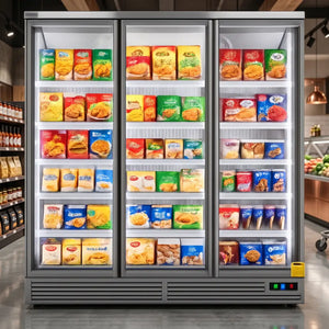 Koolmax KMF2000 Triple Door Grey Upright Display Freezer