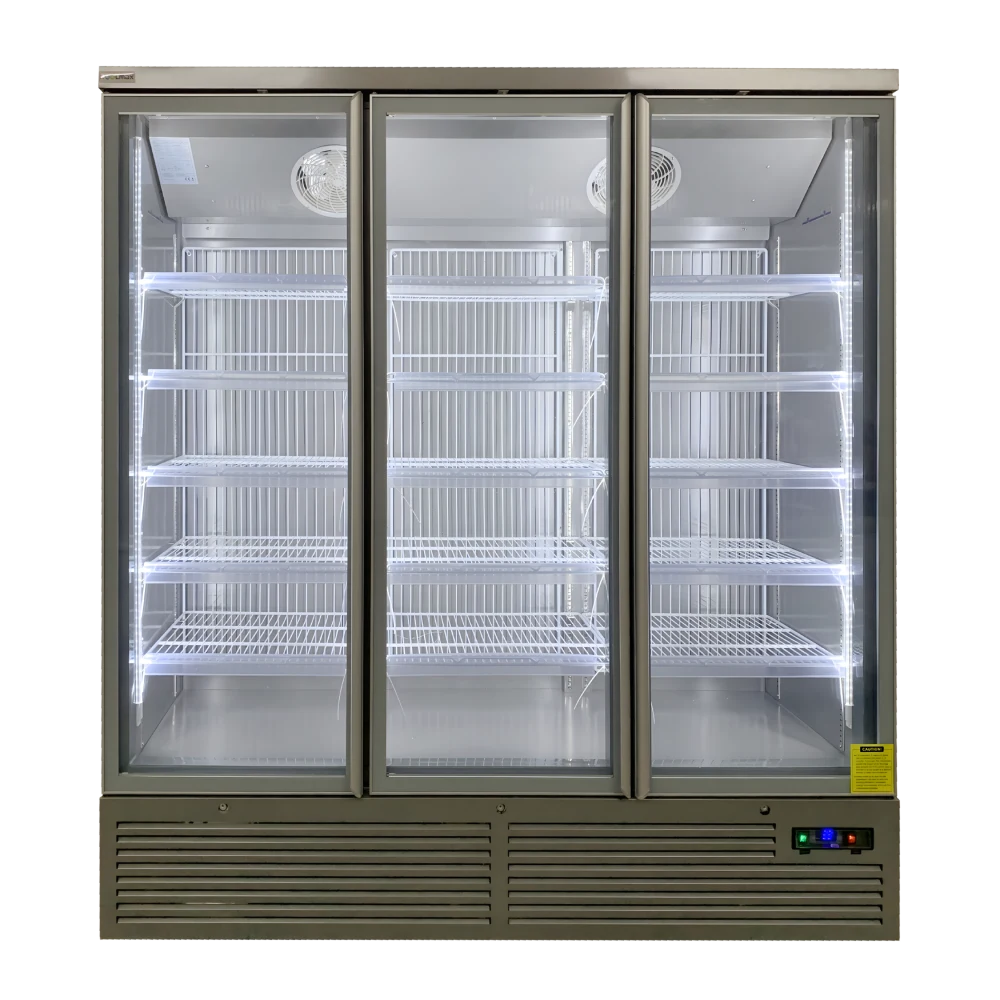 Koolmax KMF2000 Triple Door Grey Upright Display Freezer