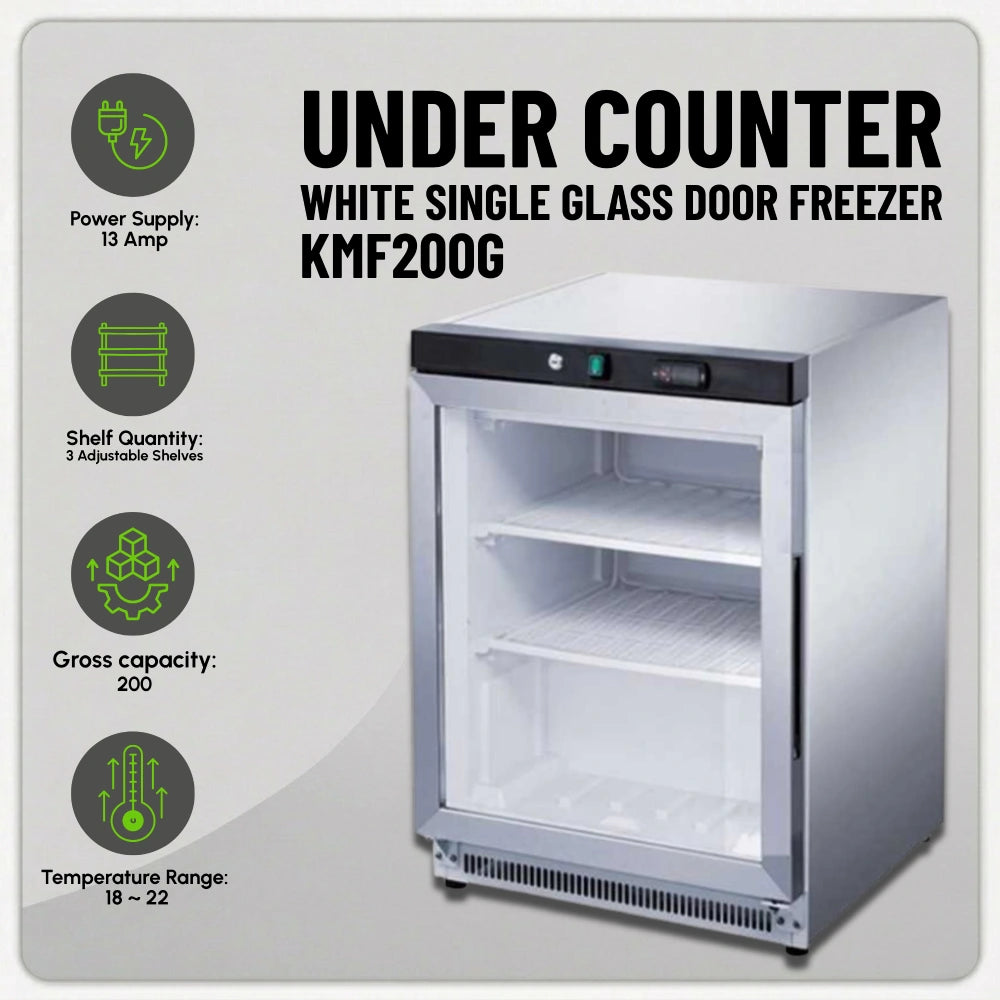 Koolmax KMF200G Undercounter Glass Display Freezer