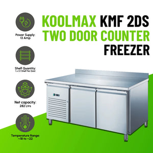 Koolmax KMF2DS Double Door Prep-Counter Freezer