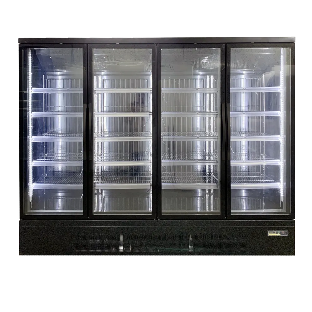 Koolmax KMF3000 Four Door Black Upright Display Freezer