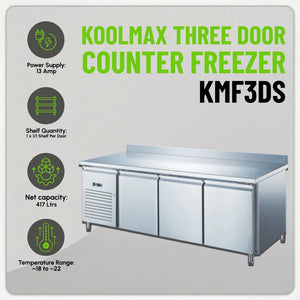 Koolmax KMF3DS Triple Door Prep-Counter Freezer