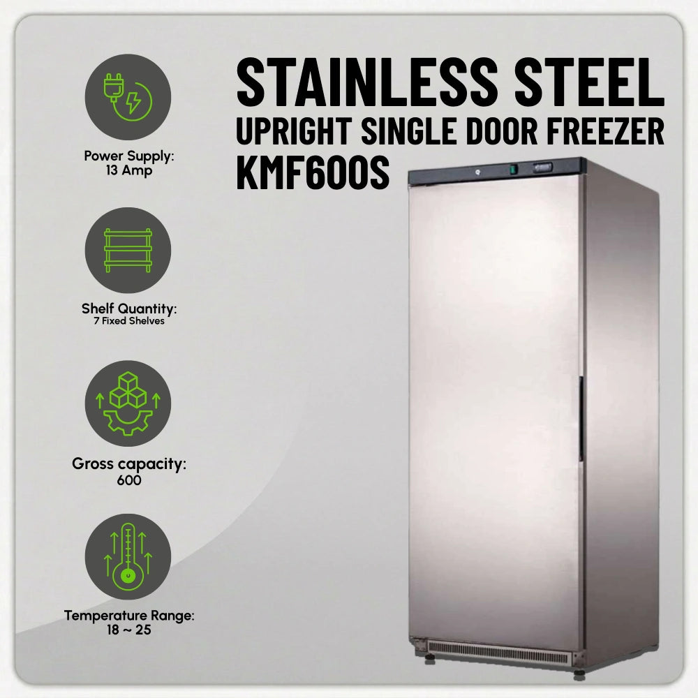 Koolmax KMF600S Single Door Upright Freezer Stainless-Steel