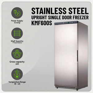 Koolmax KMF600S Single Door Upright Freezer Stainless-Steel