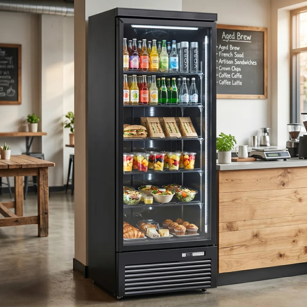 Koolmax KMF700 Single Door Black Upright Display Freezer