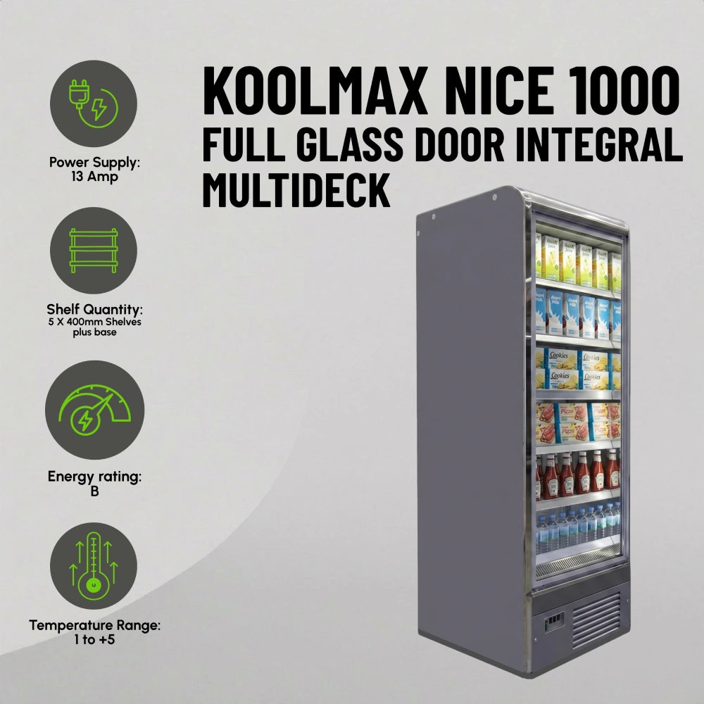 Koolmax NICE 1000 Full Glass Door Integral Multideck Chiller