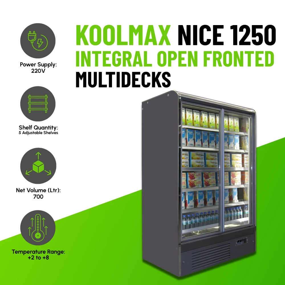 Koolmax NICE 1250 Full Glass Door Integral Multideck Chiller
