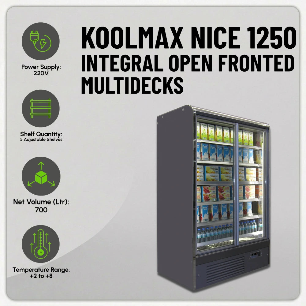 Koolmax NICE 1250 Full Glass Door Integral Multideck Chiller