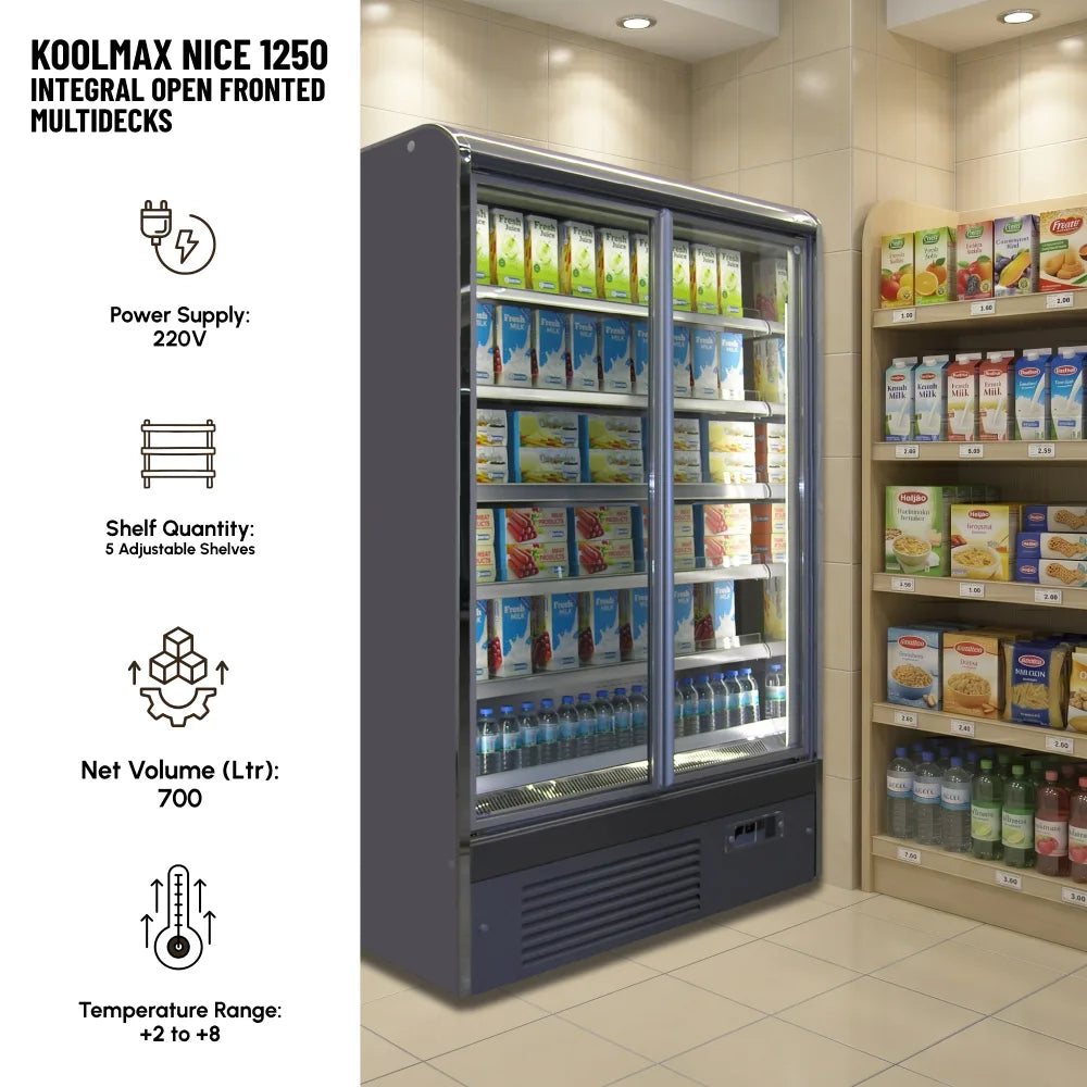Koolmax NICE 1250 Full Glass Door Integral Multideck Chiller