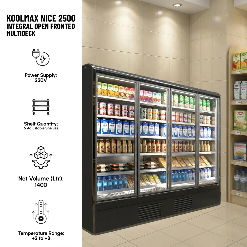 Koolmax NICE 2500 Full Glass Door Integral Multideck Chiller