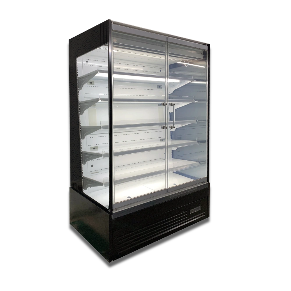 Koolmax OASIS 1250 Front Glass Door Black Multideck