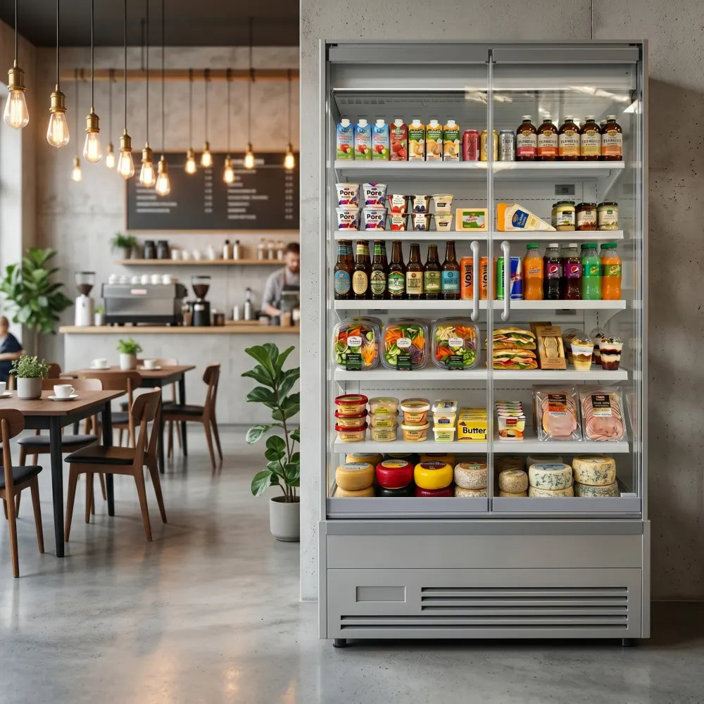 Koolmax OASIS 1250 Front Glass Door White Multideck