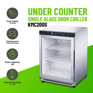 Koolmax KMC200G Glass Door Under-Counter Chiller