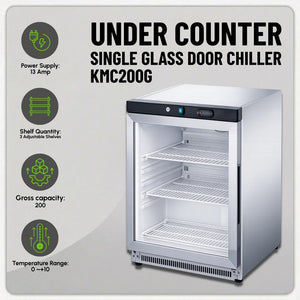Koolmax KMC200G Glass Door Under-Counter Chiller
