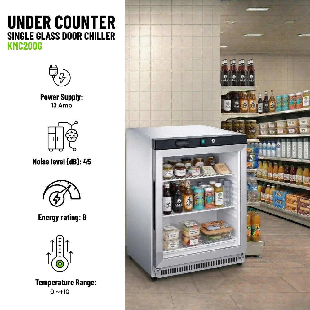 Koolmax KMC200G Glass Door Under-Counter Chiller