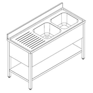 600 Sink Unit Shelf Flat Packed 2 Right 2000
