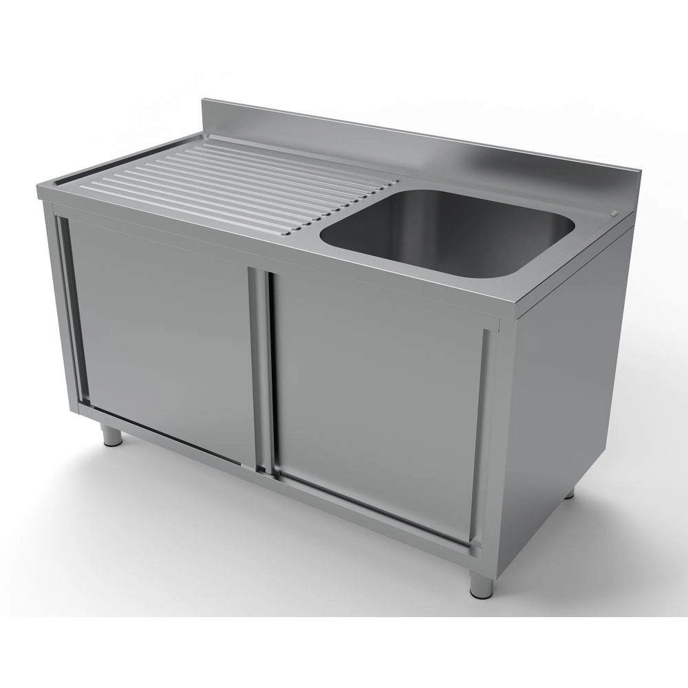 700 Single Right Bowl Sink With Sliding Doors 1400mm wide