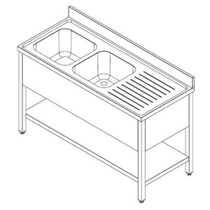 700 Sink Unit Shelf Flat Packed 2 Left 1600