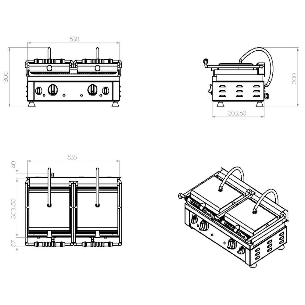 Contact Grill Double Grooved