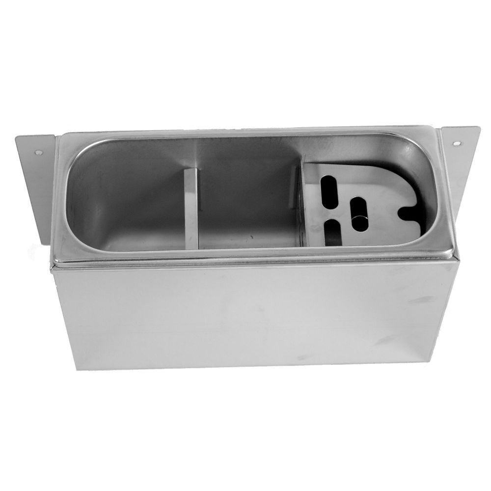 Sink For Ice Cream Scoop 330X120X150 With Water Drain Hole, Water Connection And Overflow Pipe