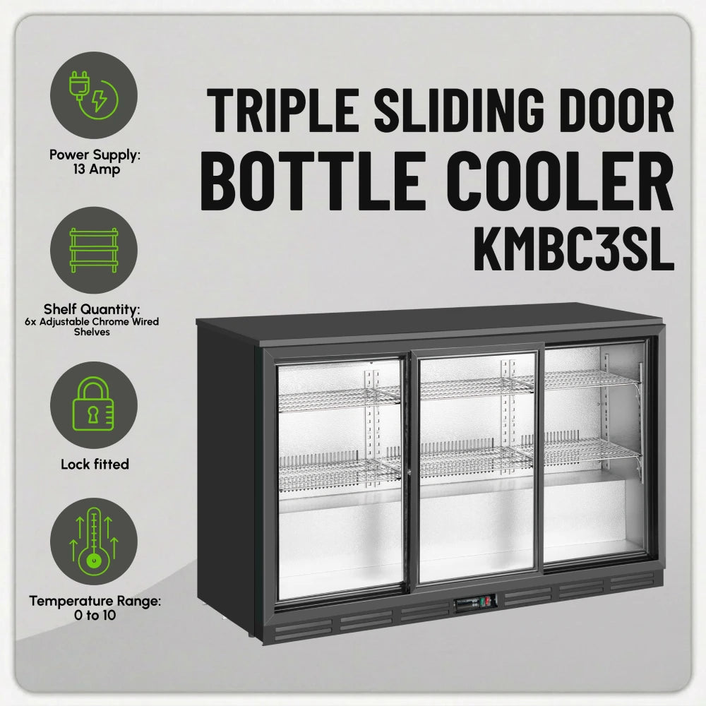 Koolmax KMBC3SL Triple Sliding Door Bottle Cooler