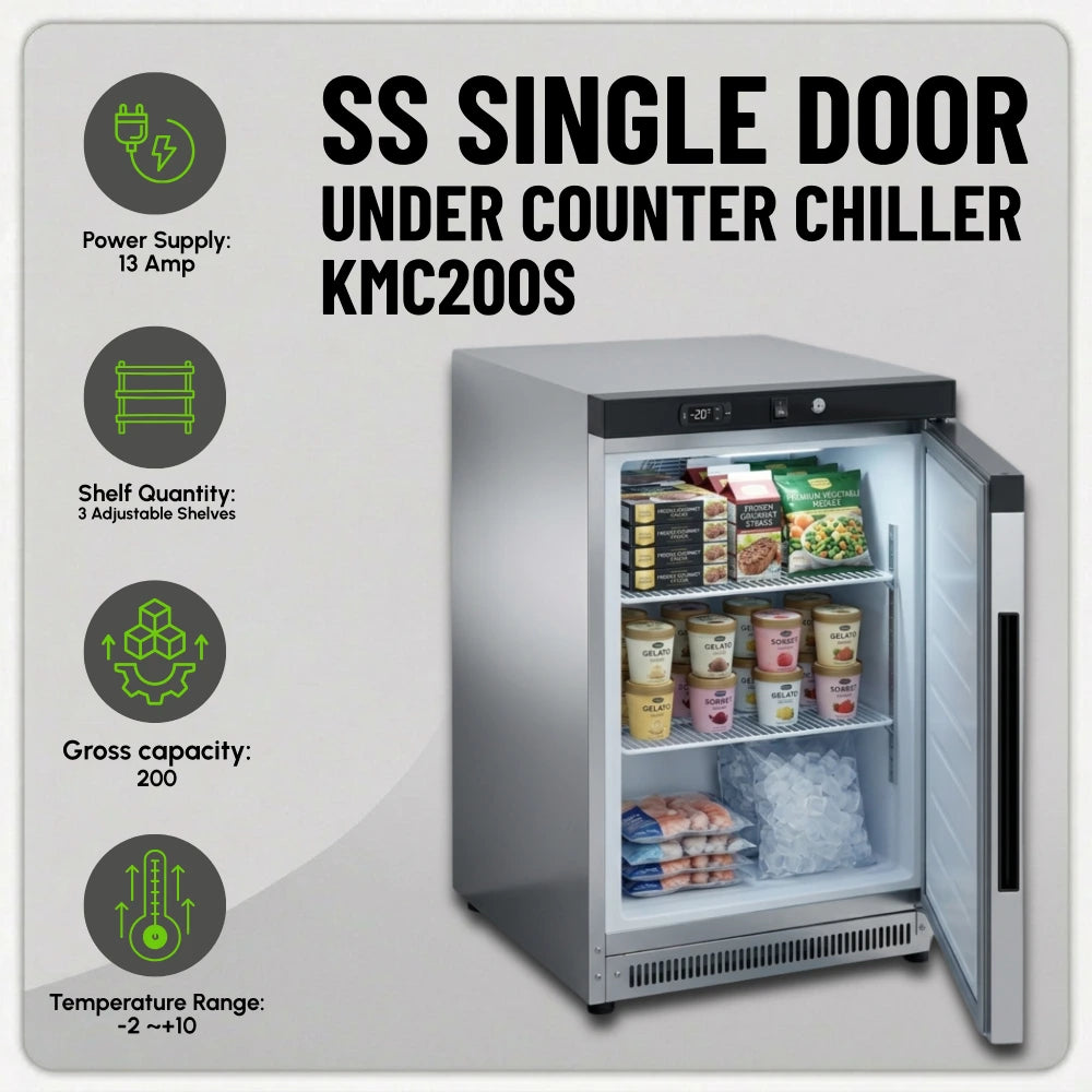 Koolmax KMC200S Stainless-Steel Under-Counter Chiller 
