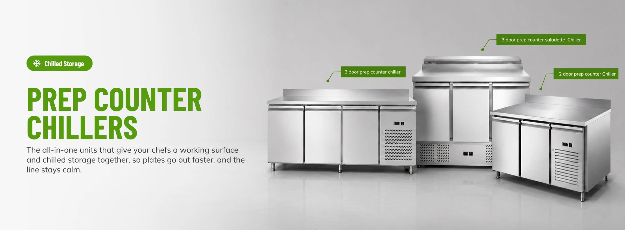 prep counter fridges
